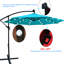 Parasol à DEL solaire 10 pi - imperméable, 8 baleines robustes, manivelle, base transversale pour terrasse de jardin, terrasse, cour, piscine-1262996330