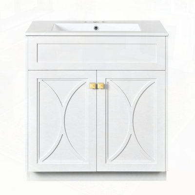 Ensemble de meuble-lavabo avec lavabo en céramique