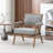 Nordic-Style Solid Wood Cotton-Linen Accent Single Chair-675060510