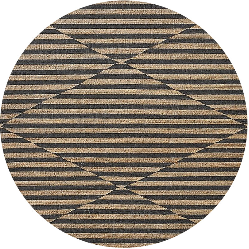 Kraker Striped Indoor Rug, Round 8'