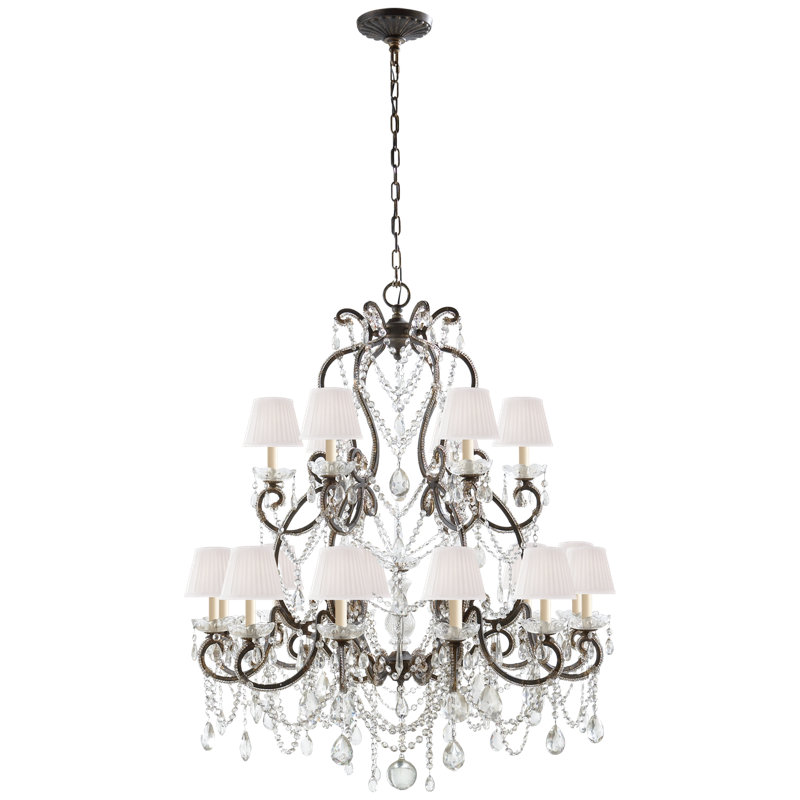 Adrianna 18 - Light Chandelier, Antiqued Gild