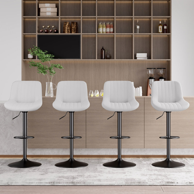 Tabouret de comptoir Renton, Blanc