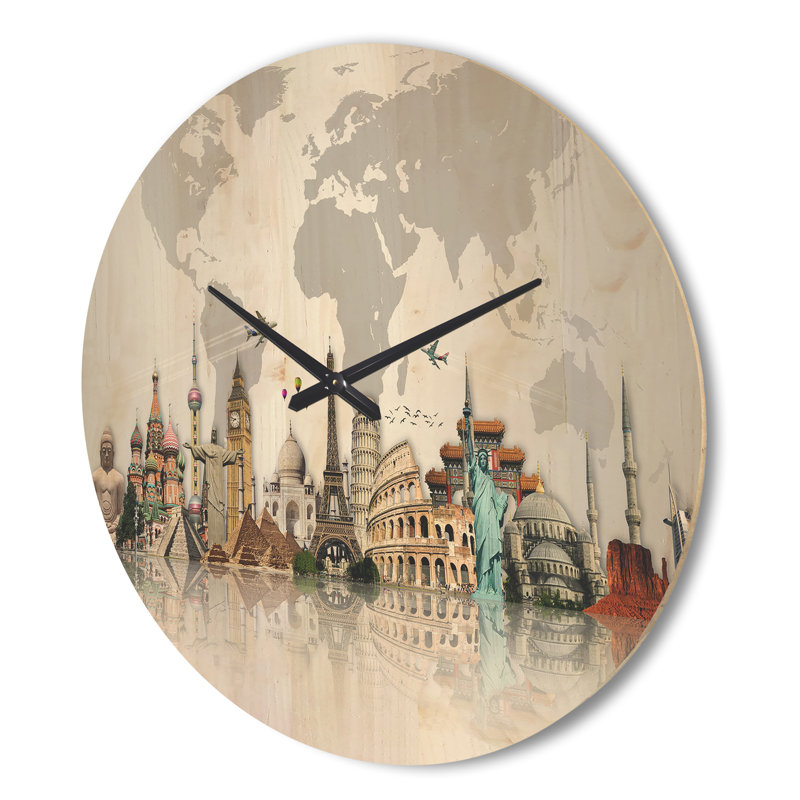 Horloge murale Monuments célèbres à travers le monde, Grand