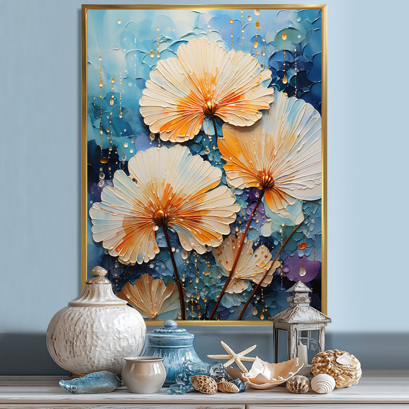 Seacreature Reflections II sur impression sur toile, H 44 po x l 34 po x P 1,5 po, Cadre flottant doré