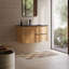 Kora 32" Bamboo Faux Finish Wall-Mounted Single Bathroom Vanity with Integrated Ceramic Top & Handles-1244250221-1244381057