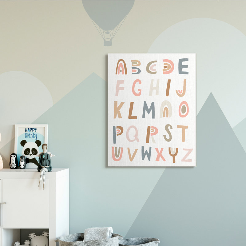 Alphabet arc-en-ciel Lanham, Toile tendue, H 48 po x l 36 po x 1,5 po