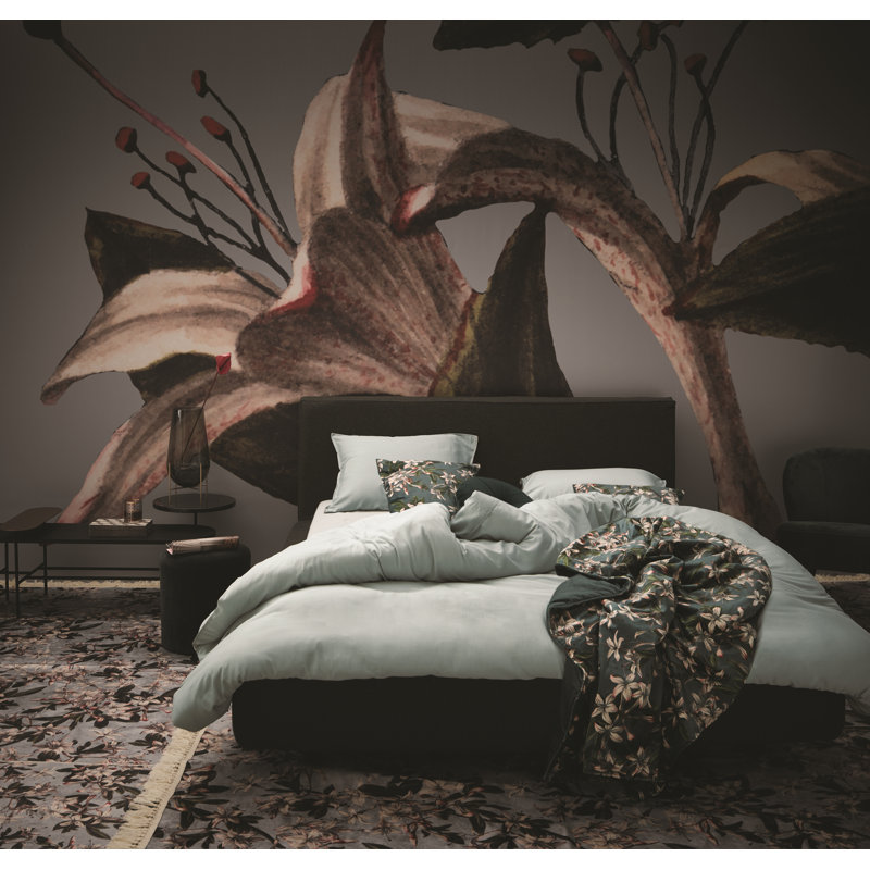 Cotton Solid Colour Duvet Cover Set with Pillowcases, Dusty green, 200 x 200cm Duvet Cover + 2 Pillowcases
