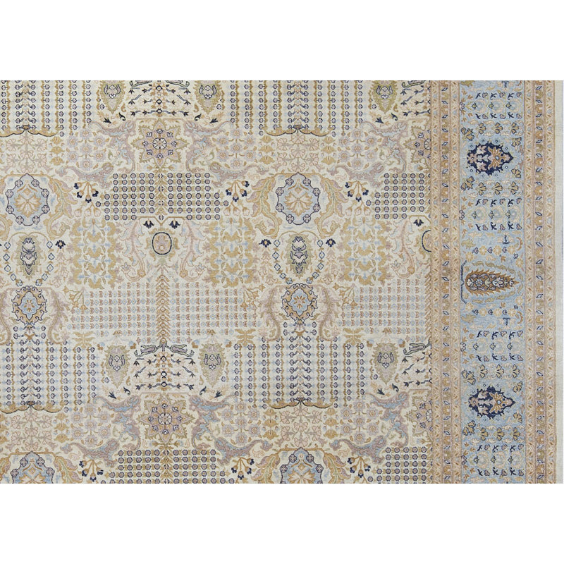 Tapis beige noué à la main de haute qualité
