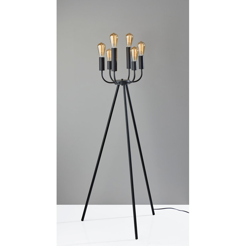 55'' Black Candelabra Floor Lamp