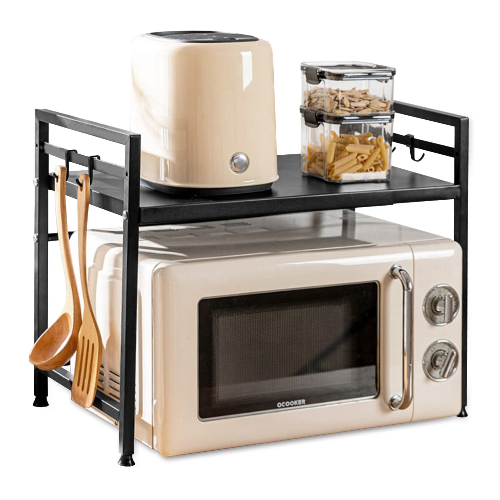 Microwave and outlet toaster oven stand