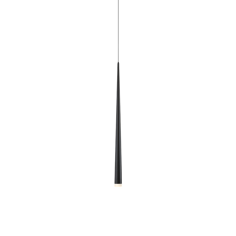 Cascade Mini Matte Black LED Pendant with Frosted Glass