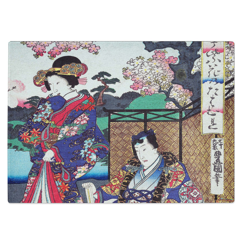 Tempered Glass Beneath the Cherry Tree Chopping Board, 39 cm W x 28.5 cm L
