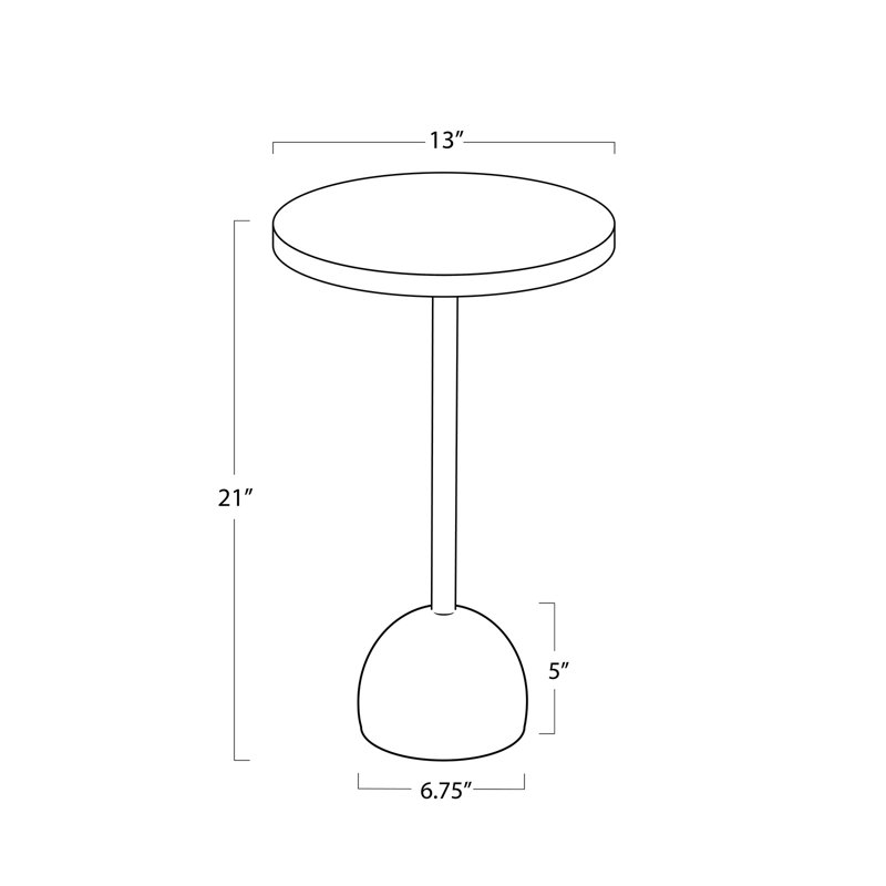 Arthur Accent Table (Polished Nickel), Natural Brass
