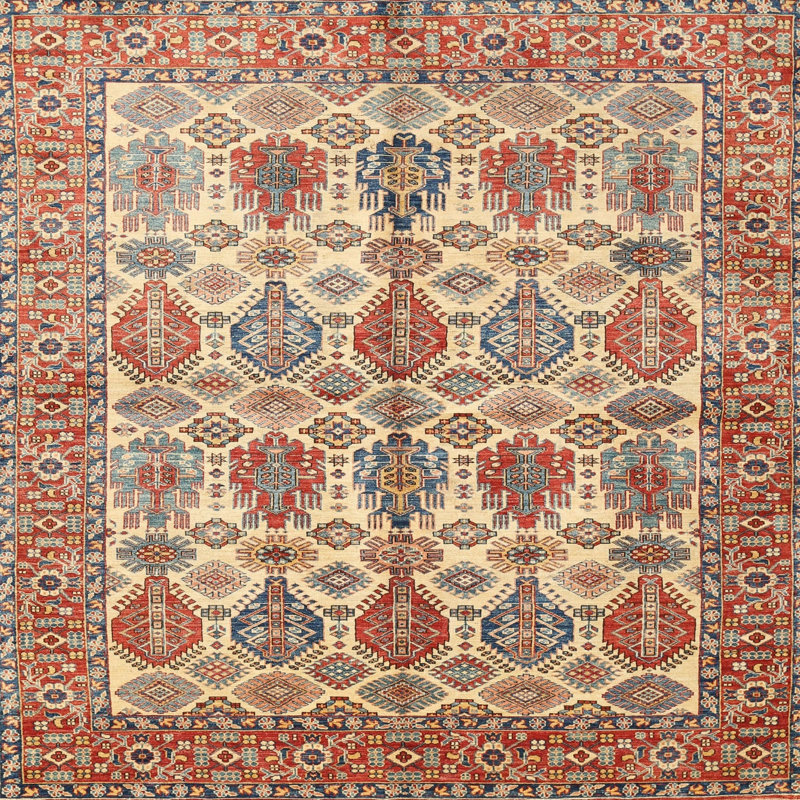 Wool Oriental Indoor Rug, Round 5'