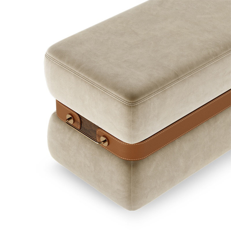 Canapé en tissu, H 16,54 po x l 55,12 po x P 16,54 po