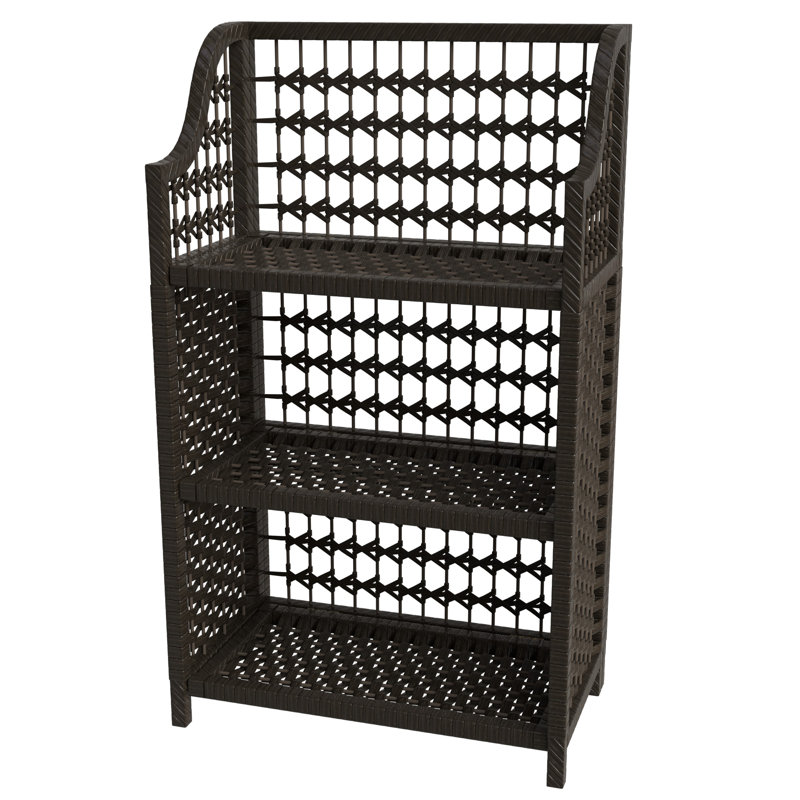 Johns Natural Fiber Shelves, Black, (3 Shelves) 34" H x 19.75" W x 10.25" D