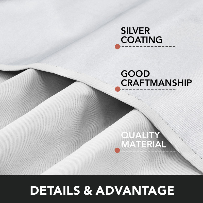 Centerview Blackout Curtains / Drapes Pair, 42" W x 84" L, Grayish White