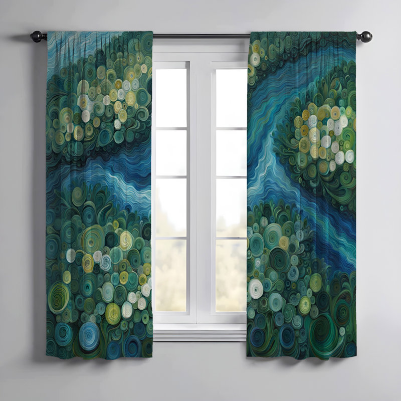 Paire de rideaux semi-transparents Elzo, L 40 po x L 61 po