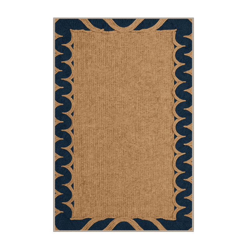 Washable Wave borders Nautical Area Rug, Rectangle 2' x 3'