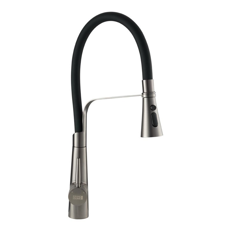Happy Larry Ashburton Pull Down Kitchen Faucet, Matte Black/Nickel