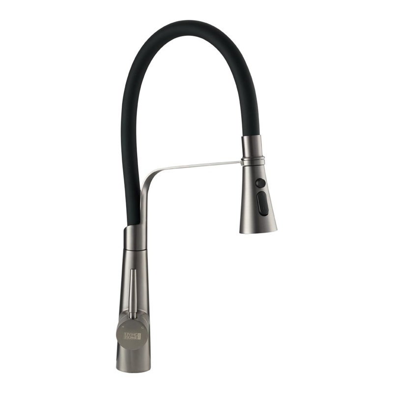 Happy Larry Ashburton Pull Down Kitchen Faucet, Matte Black/Nickel