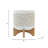8" CHEVRON PLANTER W/ WOOD STAND, BEIGE