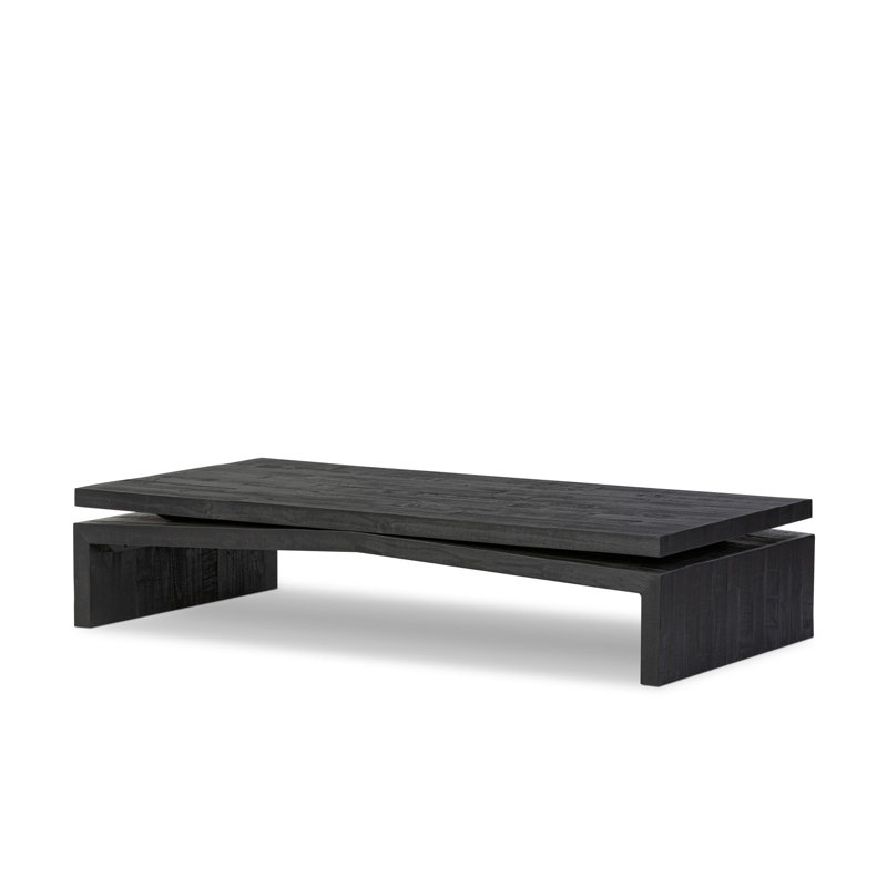 Table basse Henn, Bois de pin noir vieilli