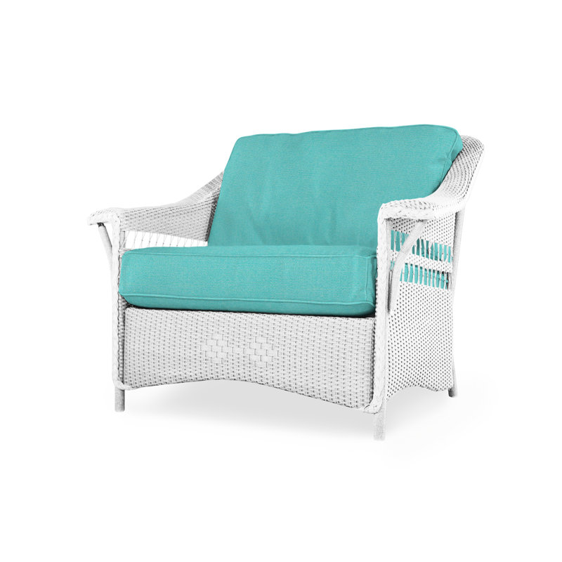 Nantucket Outdoor Lounge Chair, Serena Floral Mist, White