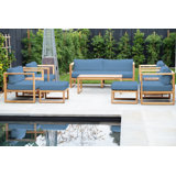 Venice Teak 8 Piece Deep Seating Group With Coffee Table