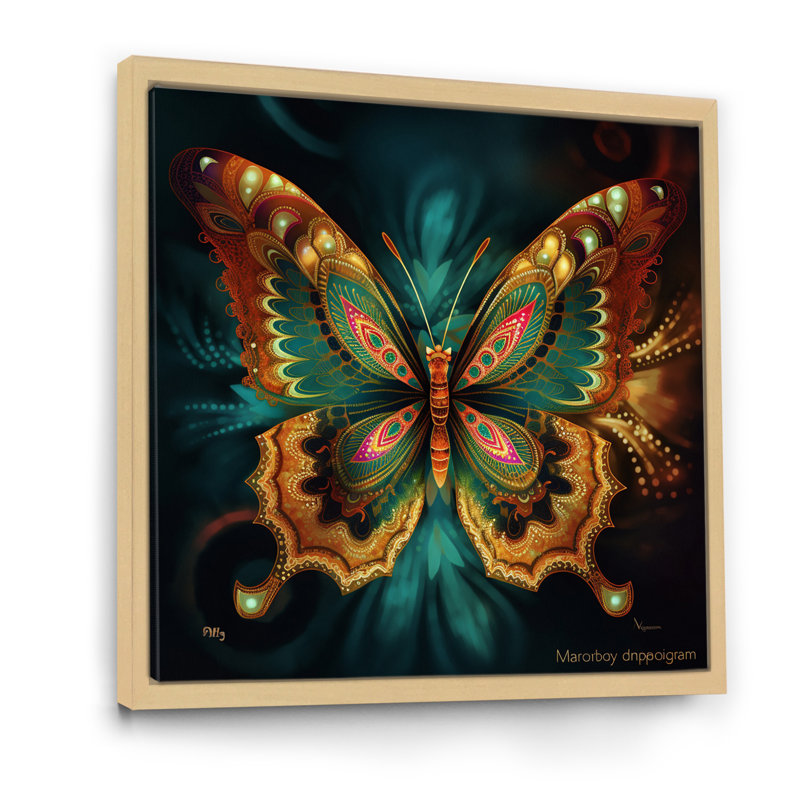 Papillon magique éthéré I, Cadre naturel flottant, H 36 po x l 36 po