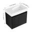 Meuble-lavabo de salle de bain avec lavabo en céramique, 2 portes à fermeture douce, meuble-lavabo autoportant, contreplaqué-112367385