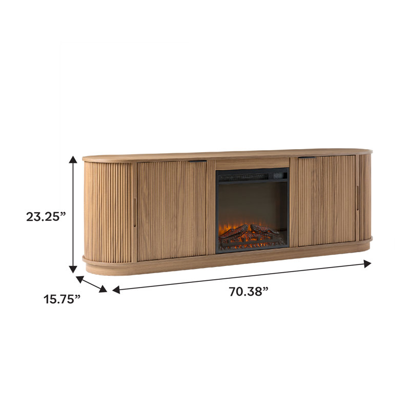 Dragelin Modern Reeded Fireplace TV Stand - Cozy Design