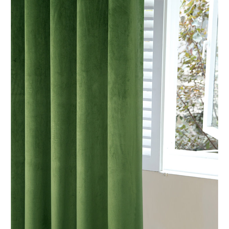 Latvina Eyelet Fully Lined Curtain, 114 W x 137 D cm, Olive