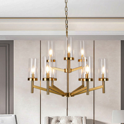 Lustre gradué à 9 lumières à niveaux