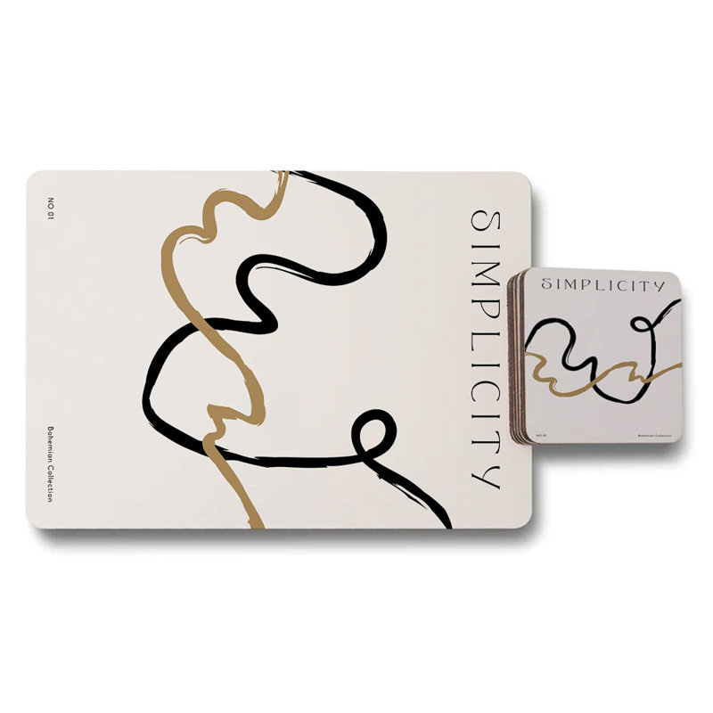 Simplicity Bohemian Collection Placemat Coaster Set Elite