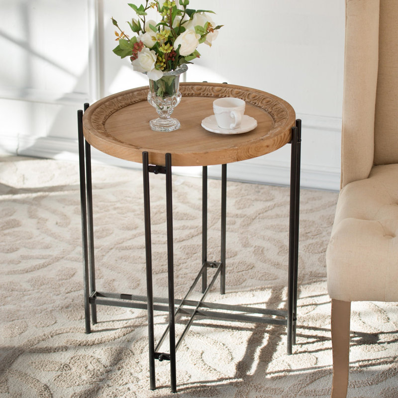 Table de bout avec plateau en bois massif Estelle