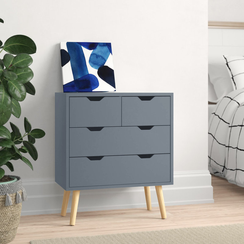 Neymar 60cm W 4 - Drawer Chest of Drawers, Dark Grey