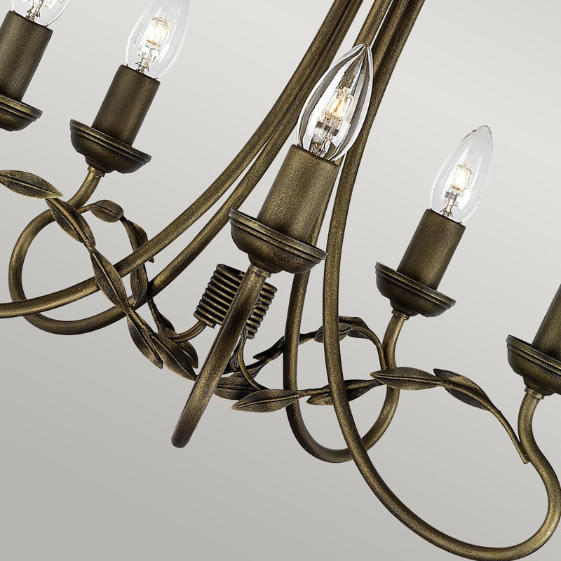 Bardell 5 - Light Candle Style Chandelier, Black and Gold