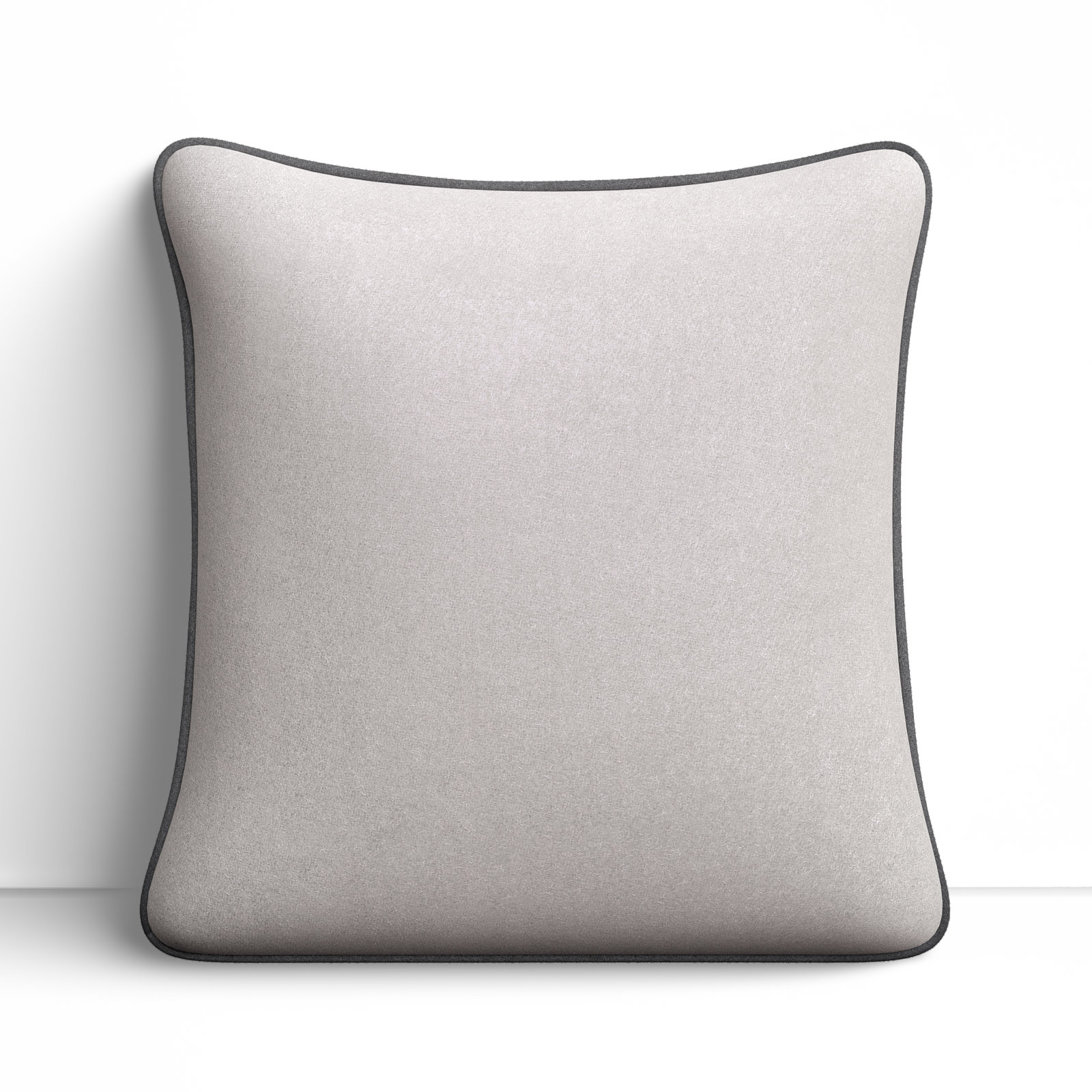 Lombard Wool Throw Pillow, 18" x 18", Down, Light Gray/Charcoal