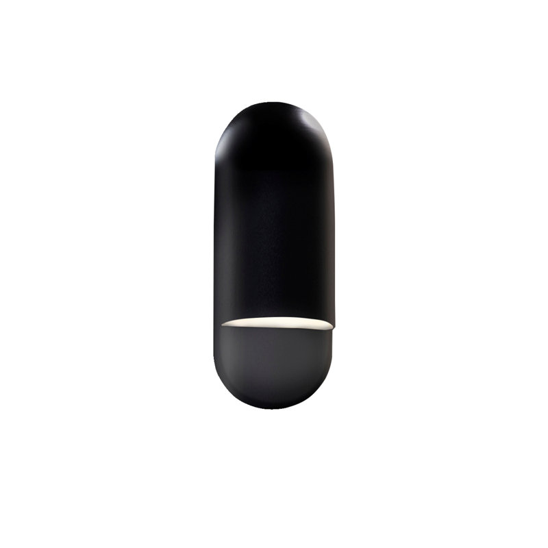 Bharath Hardwired Outdoor Flush Mount, Gloss Black, 14" H x 5" W x 4" D