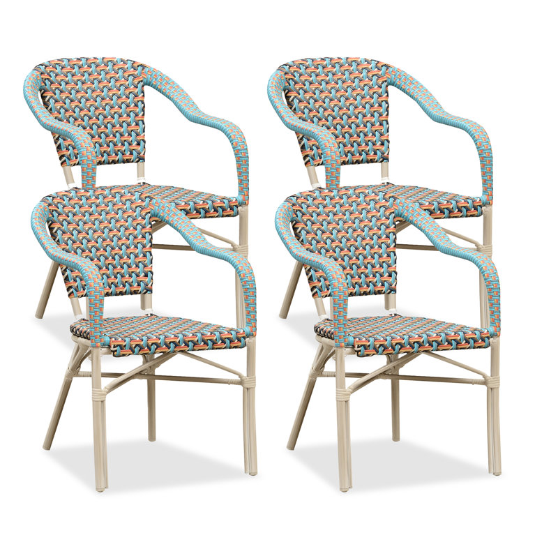 Fauteuil de terrasse empilable, Coloré