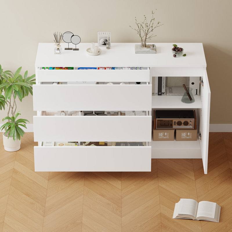 Armoire latérale en bois avec tiroirs cachés