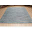 Blue Hand-Knotted Silk Horizon Woven Detail Solid Open Field Modern Contemporary Carpet Rug-1949464132
