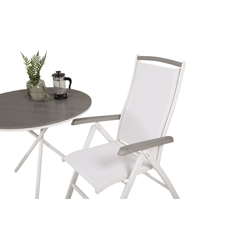 Akia 2 - Person Patio Dining Set with Round Table, White