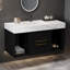 Meuble-lavabo 39,4 po avec lavabo en céramique, meuble-lavabo flottant, armoire de rangement murale avec 2 tiroirs et 2 espaces de rangement, meuble-lavabo moderne avec poignées en métal-1547818537-1547818543