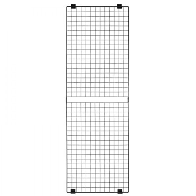 Panneaux muraux quadrillés, présentoir à panneaux grillagés de 2 pi x 6 pi, étagère de présentation murale, grille murale suspendue en acier au carbone noir pour salon d'artisanat, décoration, rangement, tableau d'affichage