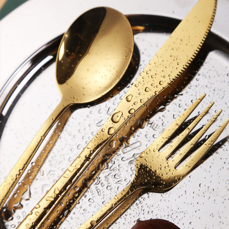 Mercer41 Izibella Stainless Steel Flatware Set - Service for 6, Gold