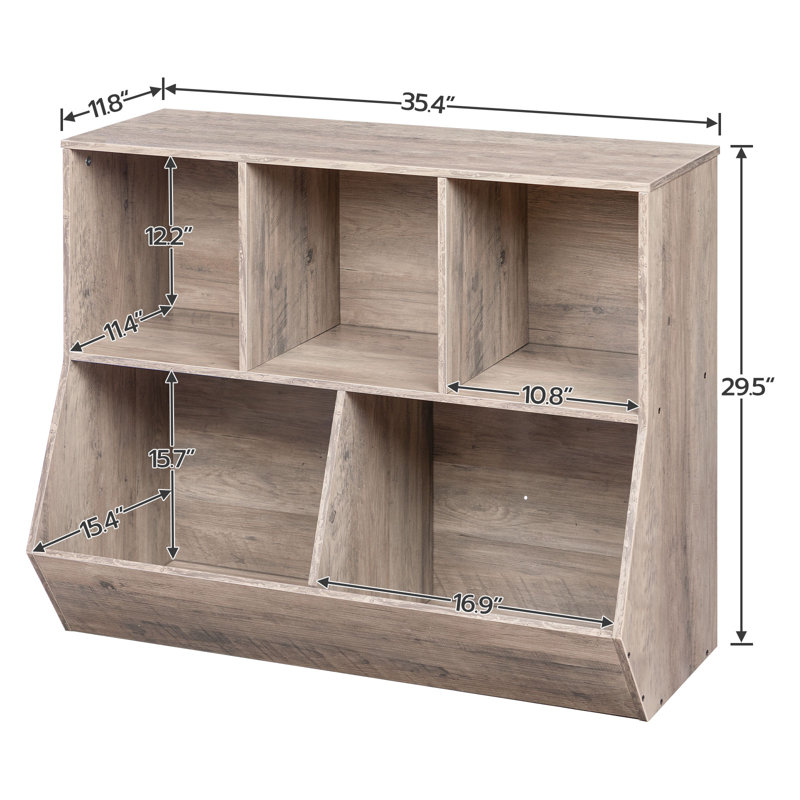 Toy Organizer Chip Resistant Kids Bookcase, Greige