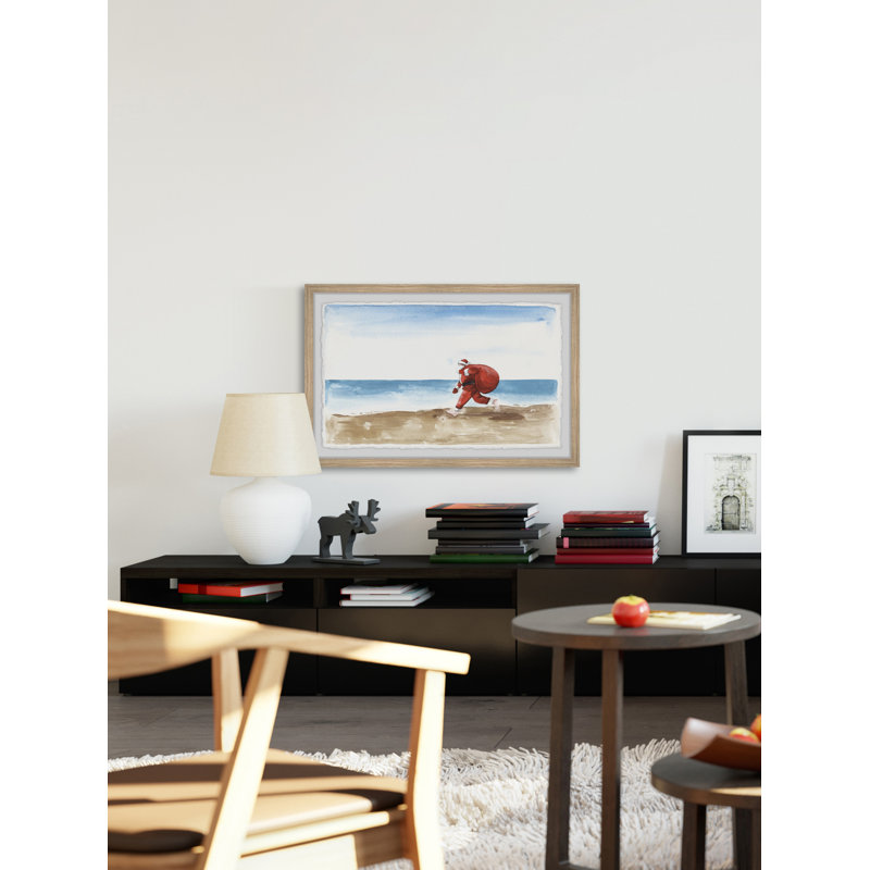 «Runaway Santa», reproduction encadrée, H 20 po x l 30 po x P 1,5 po