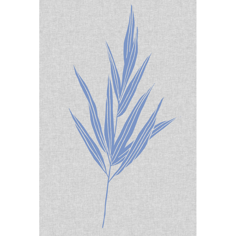Blue Stem II - Wrapped Canvas Painting, 122 cm H x 81 cm W, Black Floater Frame